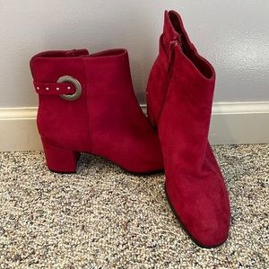Red velvet booties